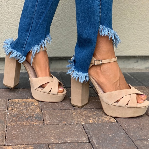 Genuine Suede Towering Heel Platform Sandal - Picture 5 of 8